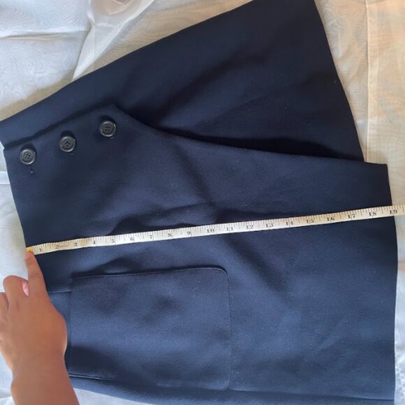 Navy Blue Wrap Mini Skirt - Picture 7 of 10